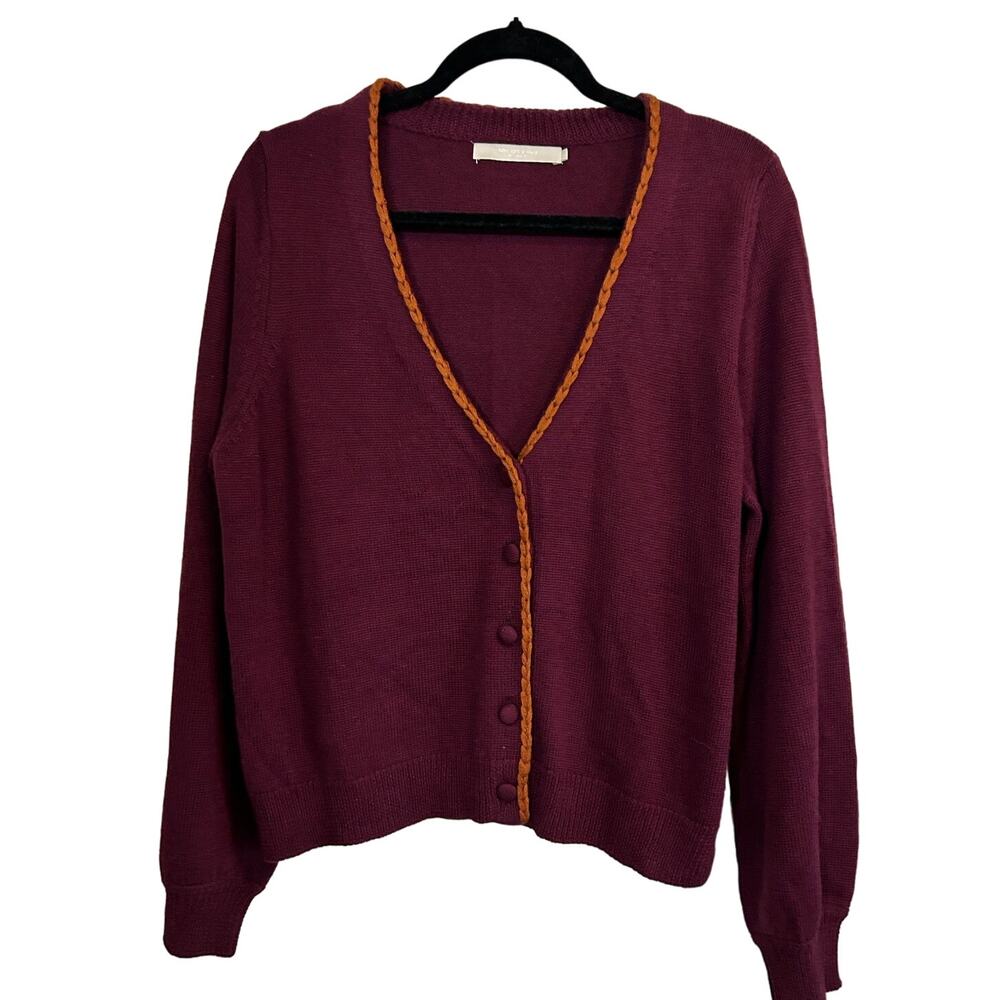 ONE GRAY DAY NWT $228 Anson Merlot Spice Cardigan Size S